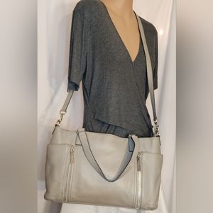 Michael Kors Gray Leather Crossbody Purse Bag